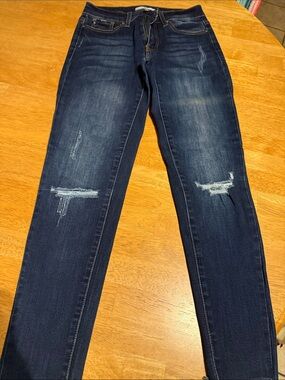 KanCan Dark Blue Distressed Skinny Jeans